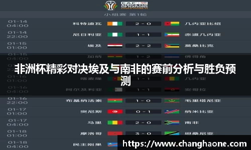 非洲杯精彩对决埃及与南非的赛前分析与胜负预测